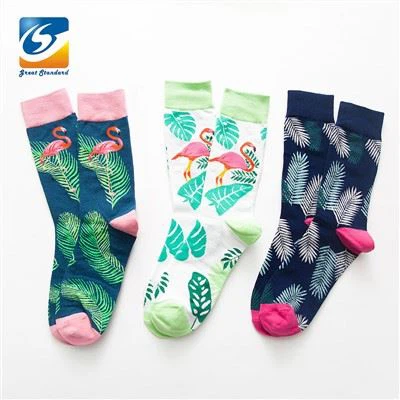 Moške pisane nogavice z vzorcem flaminga